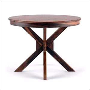 गोल आकार का वॉलनट फ़िनिश कॉफ़ी टेबल