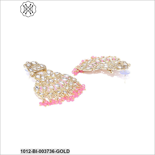 Studded Artificial Earring - Metal, Stone, Beads | Elegant Design For Weddings, Engagements, Parties, And Anniversaries