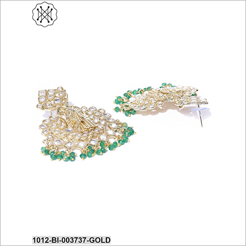 Studded Trendy Earring - Metal, Stone & Beads | Elegant Design, Perfect Finishing, Ideal For Party, Anniversary, Engagement, Gift