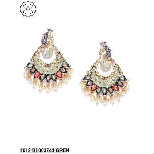 Ladies Earring - Metal, Stones, Beads | Trendy Studded Design For Parties, Gifts, And Traditional Attire, Ideal For Women