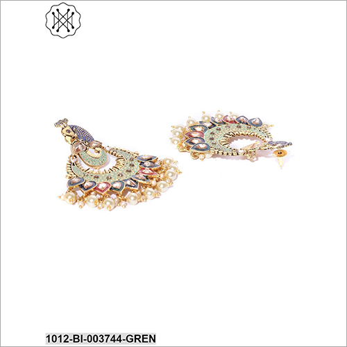 Ladies Earring - Metal, Stones, Beads | Trendy Studded Design For Parties, Gifts, And Traditional Attire, Ideal For Women