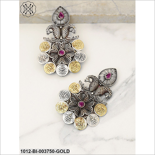 Fancy Silver Earring - Metal With Stone Accents | Stylish Earrings For Anniversaries, Engagements, Gifts, And Parties