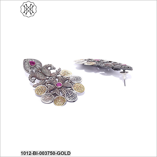 Fancy Silver Earring - Metal With Stone Accents | Stylish Earrings For Anniversaries, Engagements, Gifts, And Parties