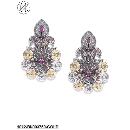 Fancy Silver Earring - Metal With Stone Accents | Stylish Earrings For Anniversaries, Engagements, Gifts, And Parties