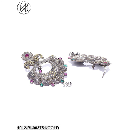 Ladies Artificial Fancy Earring - Metal With Stones, Perfect For Anniversary, Engagement, Gift, And Party Occasions