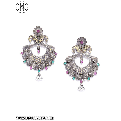 Ladies Artificial Fancy Earring - Metal With Stones, Perfect For Anniversary, Engagement, Gift, And Party Occasions