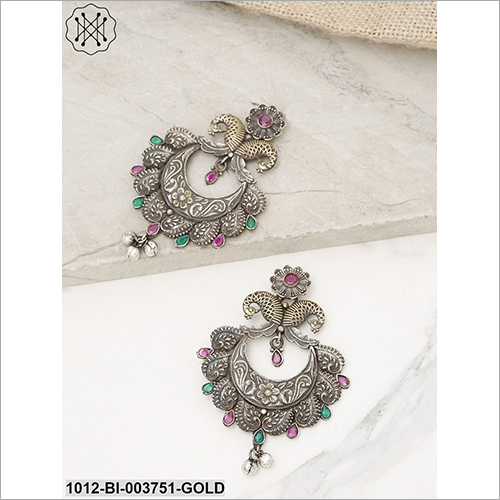Ladies Artificial Fancy Earring - Metal With Stones, Perfect For Anniversary, Engagement, Gift, And Party Occasions
