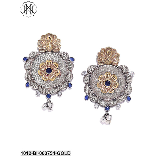 Crystal Cut Fancy Earring - Metal, New | Elegant Earrings For Engagement, Anniversary, Gifts, And Parties