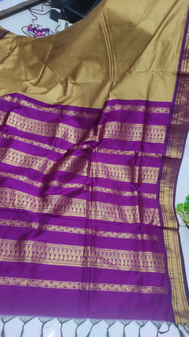 Cotton Gadwal Saree - Pure Cotton 6.5 Mt With Blouse Piece | Lightweight, High Comfort, Elegant Handloom Design, Easy Maintenance