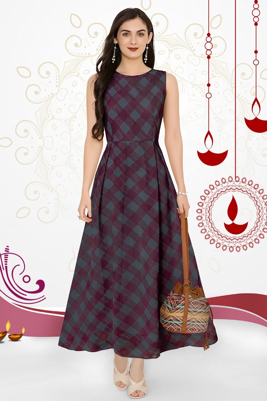 Square Designer Gown - Georgette, Size S(36)-xl(42), Color Maroon & Black, Flare 2.12 Mtr, 53 Inch Length, Inside Cape Sleeve | Breathable, Washable