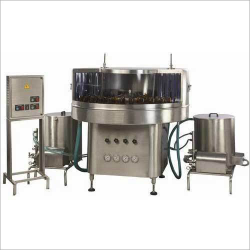 Rotary Bottle Washing Machine - Metal, 220-240 Volt Power | Fully Automated, One-Year Warranty, Efficient Cleaning for Liquid Drug Packaging