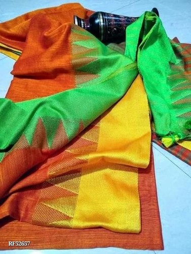 बुनी हुई विस्कोस टेम्पल साड़ी