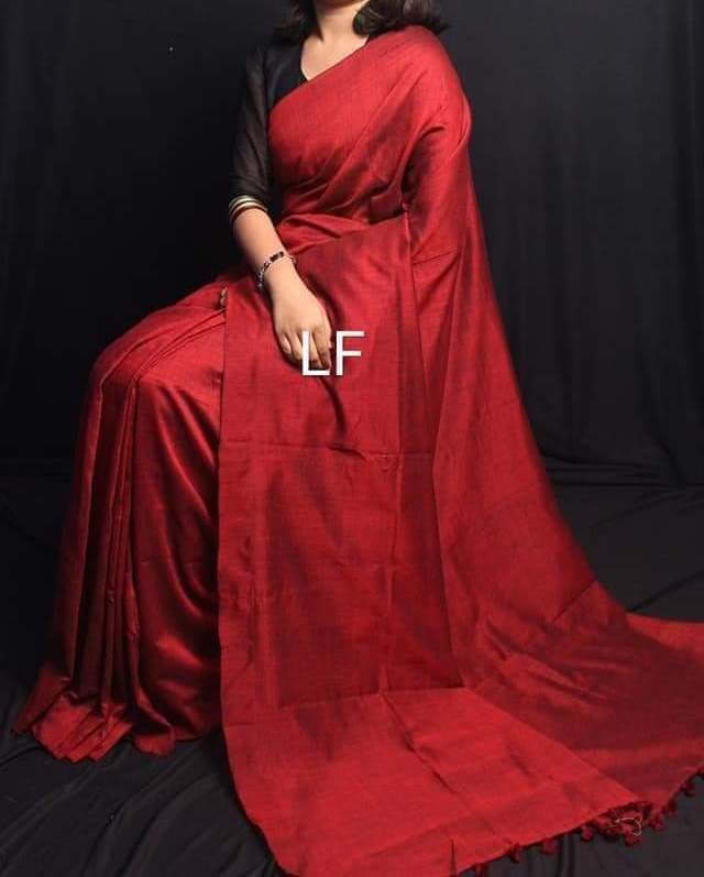 Handwoven Plain  Handloom Saree