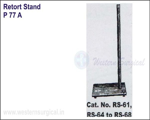 Retort Stands - Mild Steel Base with Leveling Screw, Unbreakable Nylon Feet, 6x4x18 Inches to 8x5x24 Inches | Powder Coated, Chrome Plated Rods with Locked Pin for Secure Use