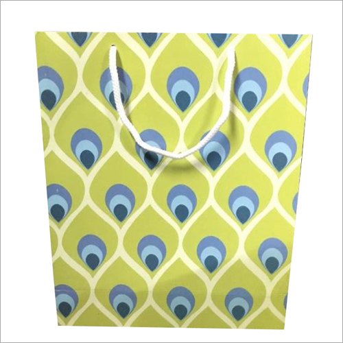 Printed Duplex Paper Bag - Multicolour Peacock Prints, Light Weight, Smooth Texture, Glossy Material, Recyclable, Flexiloop Handle, Customizable