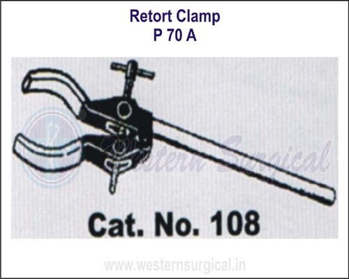 Retort Clamp - Die Cast Al-Alloy with 7" Chrome Plated Mild Steel Rod, Dual Clamp Design & Adjustable Screw Mechanism