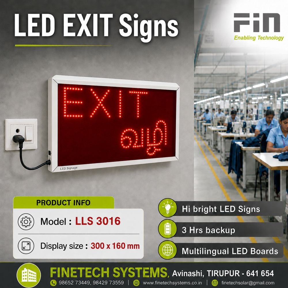 Exit Vali Led Sign Light - Voltage: 220 Volt (V)