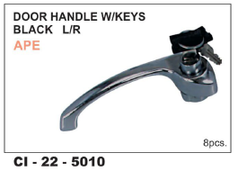 Door Handle W/keys Black L/r - Durable Metal, Designed For 4-wheeler Vehicles | Includes Warranty For Enhanced Reliability