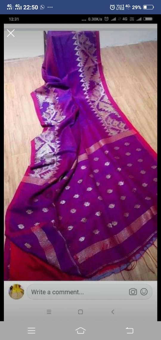 Woven 80 Count Linen Threads Used Linen Ball Handloom Saree
