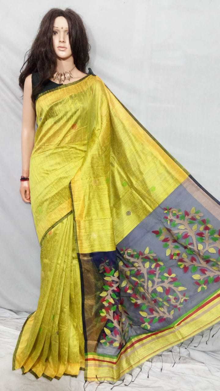 Resom Matka Jamdani Saree - High Quality Resom Matka Material, 6.5 Meters With Blouse Piece | Elegant Handwoven Design, Lightweight, Ideal For Party Wear