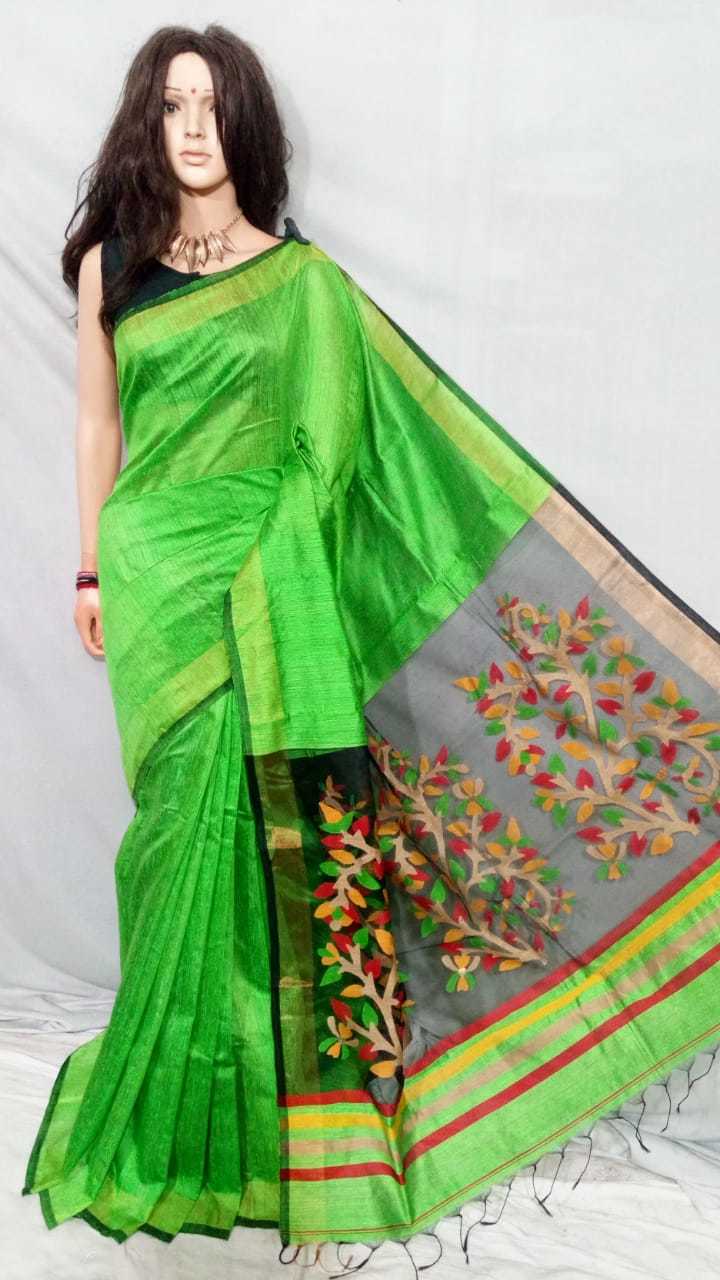Resom Matka Jamdani Saree - High Quality Resom Matka Material, 6.5 Meters With Blouse Piece | Elegant Handwoven Design, Lightweight, Ideal For Party Wear