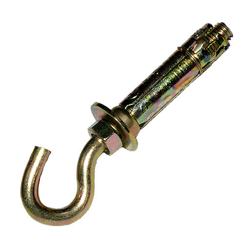 Hook Type Fastener - Iron, All Sizes Available, Zinc Blue & Yellow | Heavy Duty Rust-proof Passivated Steel, Ideal For Machinery Anchoring