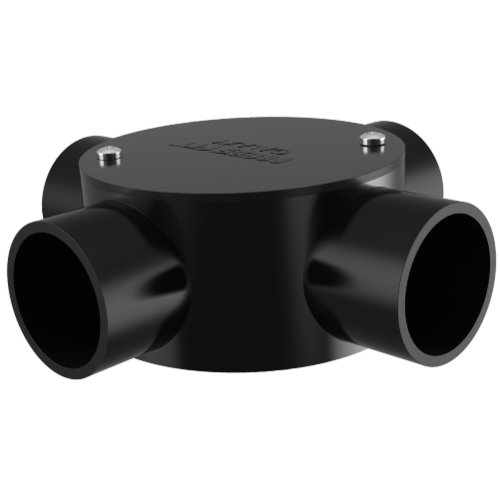 Pressfit Galaxy Electrical PVC Junction Boxes - PVC, 19 to 50 mm, Black | Smooth Surface, Moisture & Fire Resistant, 1 to 4 Way Options