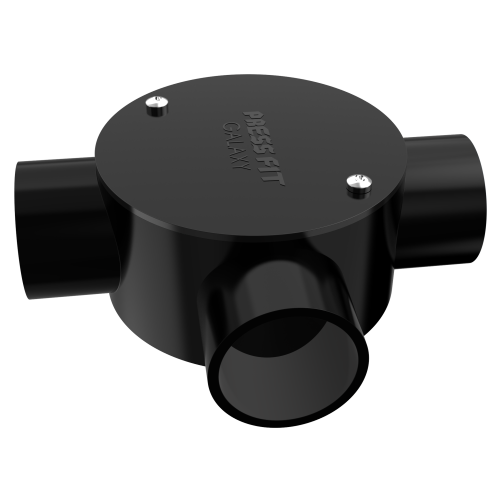 Pressfit Galaxy Electrical Pvc Junction Boxes - Pvc, 19 To 50 Mm, Black | Smooth Surface, Moisture & Fire Resistant, 1 To 4 Way Options