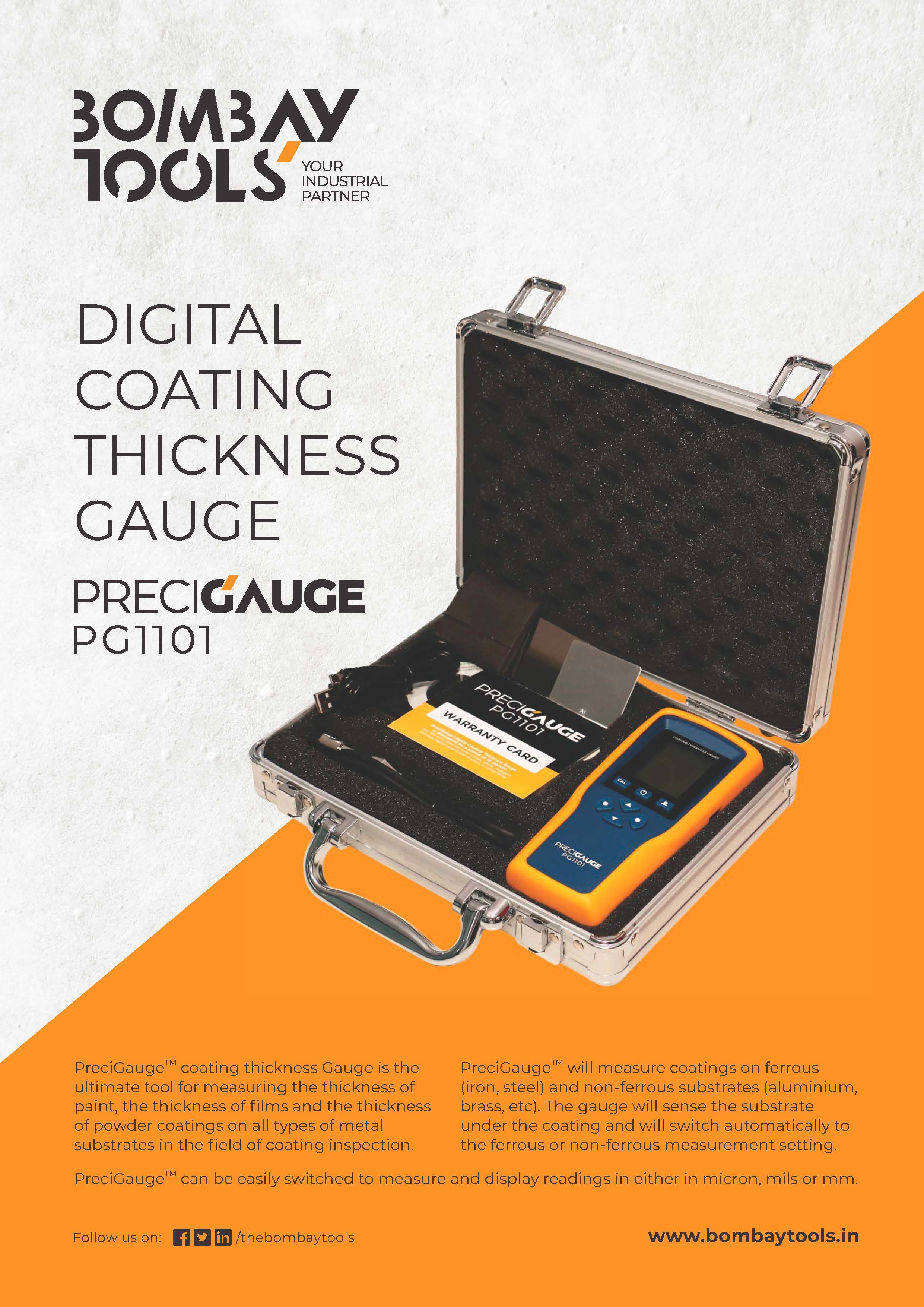 Ferrous & Non Ferrous Combined Precigauge Digital Coating Thickness Gauge