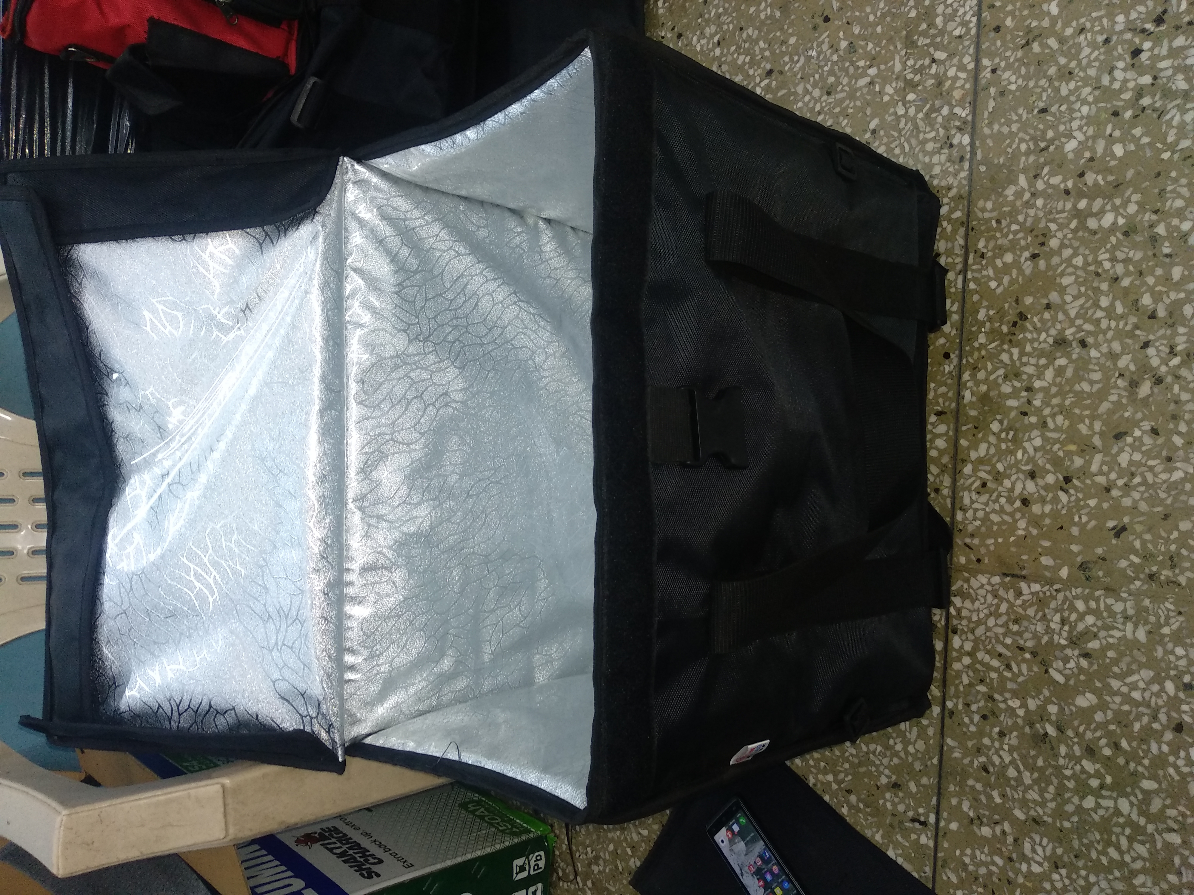 Black Ice-cream Brick Insulated Delivery Cooler Bag