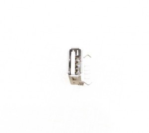 White Usb 2.0 A Type Socket Connector Female With Flange, Right Angle Dip