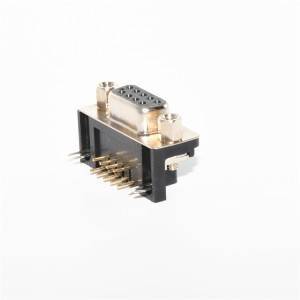Black Dr9p Female Connector Socket, Rivet, Gull Gold Plated