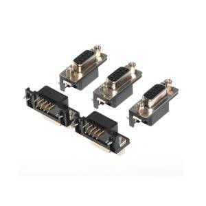 Black Dr9p Female Connector Socket, Rivet, Gull Gold Plated