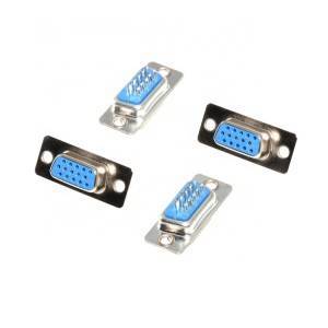 Blue Db15 Pin D-Sub Connector Vga 15P Female Straight, With Screw And Fork Dp 15P