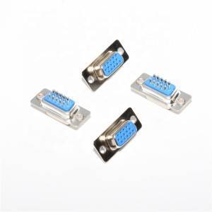 Blue Db15 Pin D-sub Connector Vga 15p Female Straight, With Screw And Fork Dp 15p