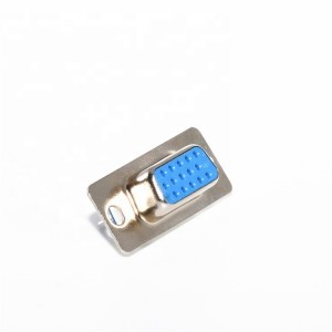Blue Db15 Pin D-sub Connector Vga 15p Female Straight, With Screw And Fork Dp 15p