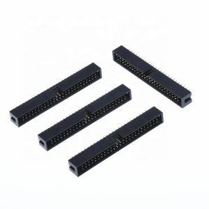 Black S12-11050-00 Dip 2.54 Mm 180 Degree 50 Pin Box Header Pcb Connector