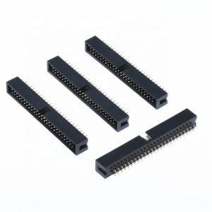 Black S12-11050-00 Dip 2.54 Mm 180 Degree 50 Pin Box Header Pcb Connector