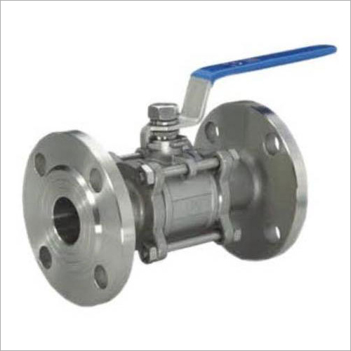Three Piece Flanged End Ball Valve - Stainless Steel, Available in Various Sizes, Silver-Blue Color, Polish Finish | Industrial Flow Control Solution