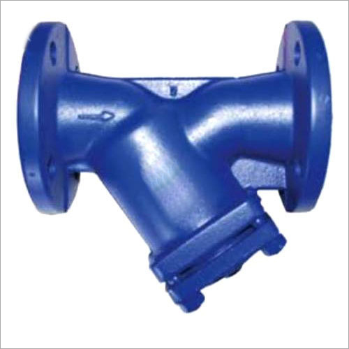 SS Y Type Strainer - Stainless Steel, Low Pressure , Blue Painted Finish, Round Section Shape, Perforated Mesh Element