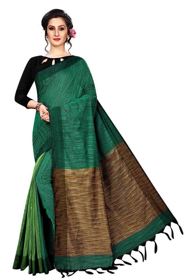 Gheecha Handloom Saree - Khadi Fabric, 6.5 Mt Size | Woven Pattern, Handwoven Style, Thread Work, Blouse Piece Included