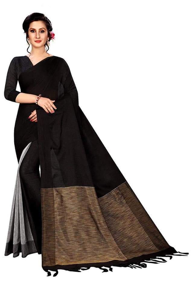 Gheecha Handloom Saree - Khadi Fabric, 6.5 Mt Size | Woven Pattern, Handwoven Style, Thread Work, Blouse Piece Included