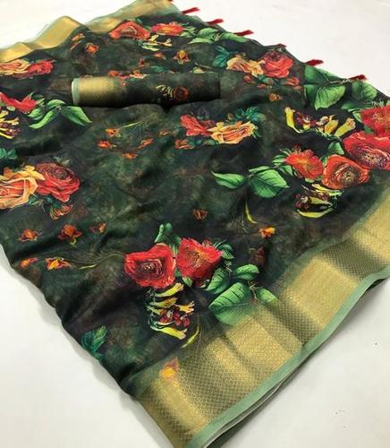 बुनी हुई लिनन साड़ी