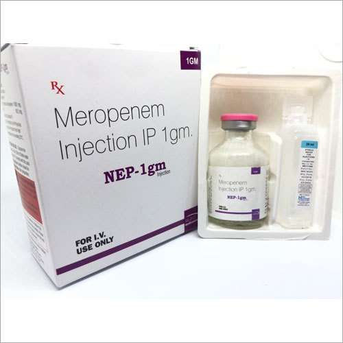 Meropenem Injection - 1gm I.V. Antibiotic for Bacterial Infections | Suitable for All Ages, Dosage as per Doctor Recommendation, Store in Dry Place