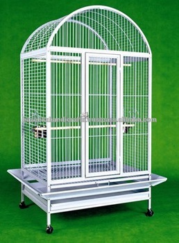 Powder Coated Iron Bird Cage - Metal Material, Enamel Finish, Blue Color | Modern Arts Design, Durable Quality