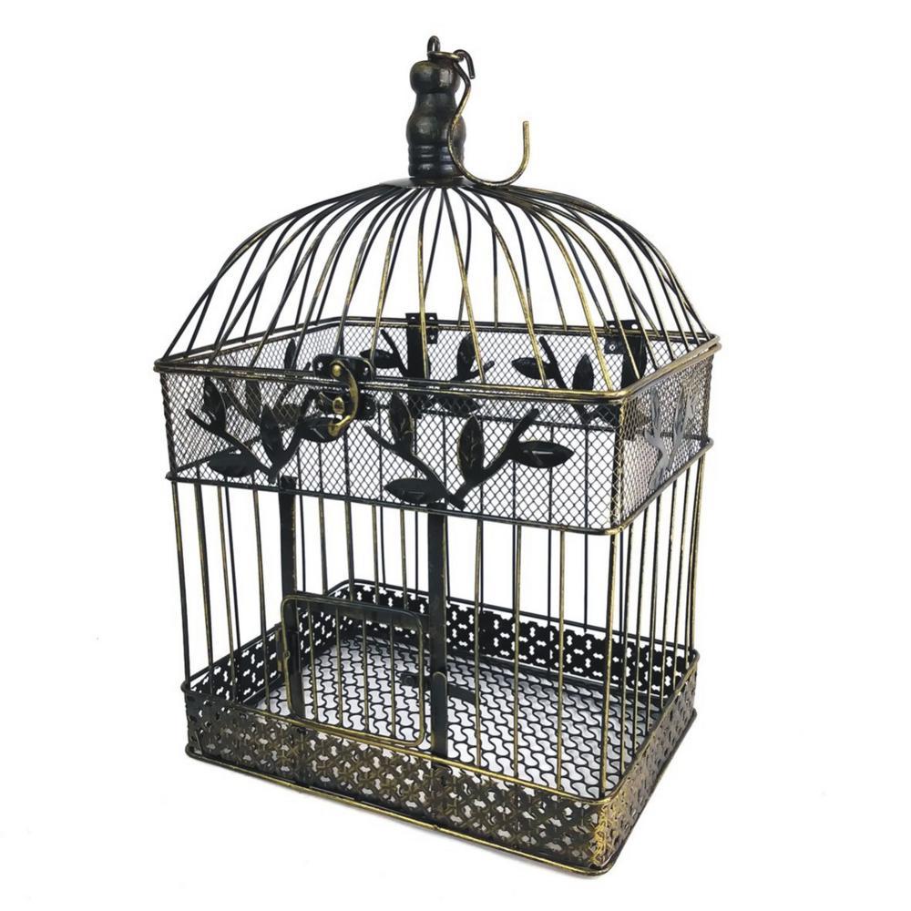Powder Coated Iron Bird Cage - Metal Material, Enamel Finish, Blue Color | Modern Arts Design, Durable Quality