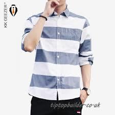 Cotton Casual Shirt - Plain Dyed, Long Sleeves With Straight Collar And Button Closure