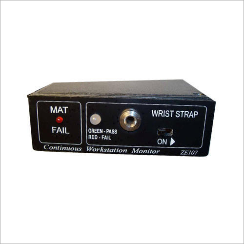 Continuous Work Station Monitor - 105 x 75 x 30 mm, Black | 6-9 V DC, Audible Alarm for ESD Fail Mode