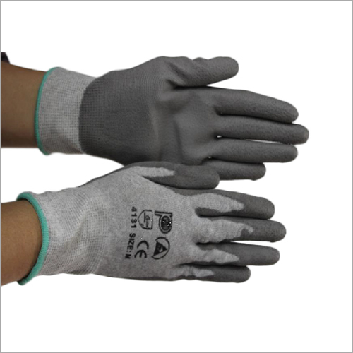 Palm Coated Hand Gloves - Nylon Material, Sizes S, M, L, Grey Color, 13 mm Thickness | ESD Palm Coating for Enhanced Grip and Comfort