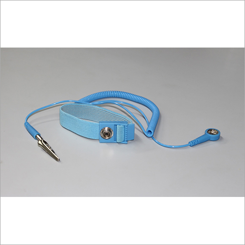 ESD Wrist Strap Band - Carbon-Filled Rubber, 7.75 Inch, Blue | Insulating Outer Surface, Built-In Current Limiting Resistor, 1M Ohm Resistance